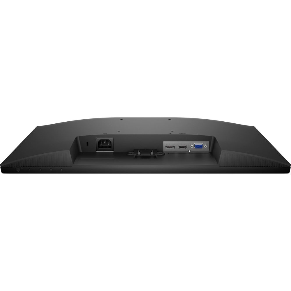 Retro di un monitor nero con porte di alimentazione, USB, HDMI e VGA.