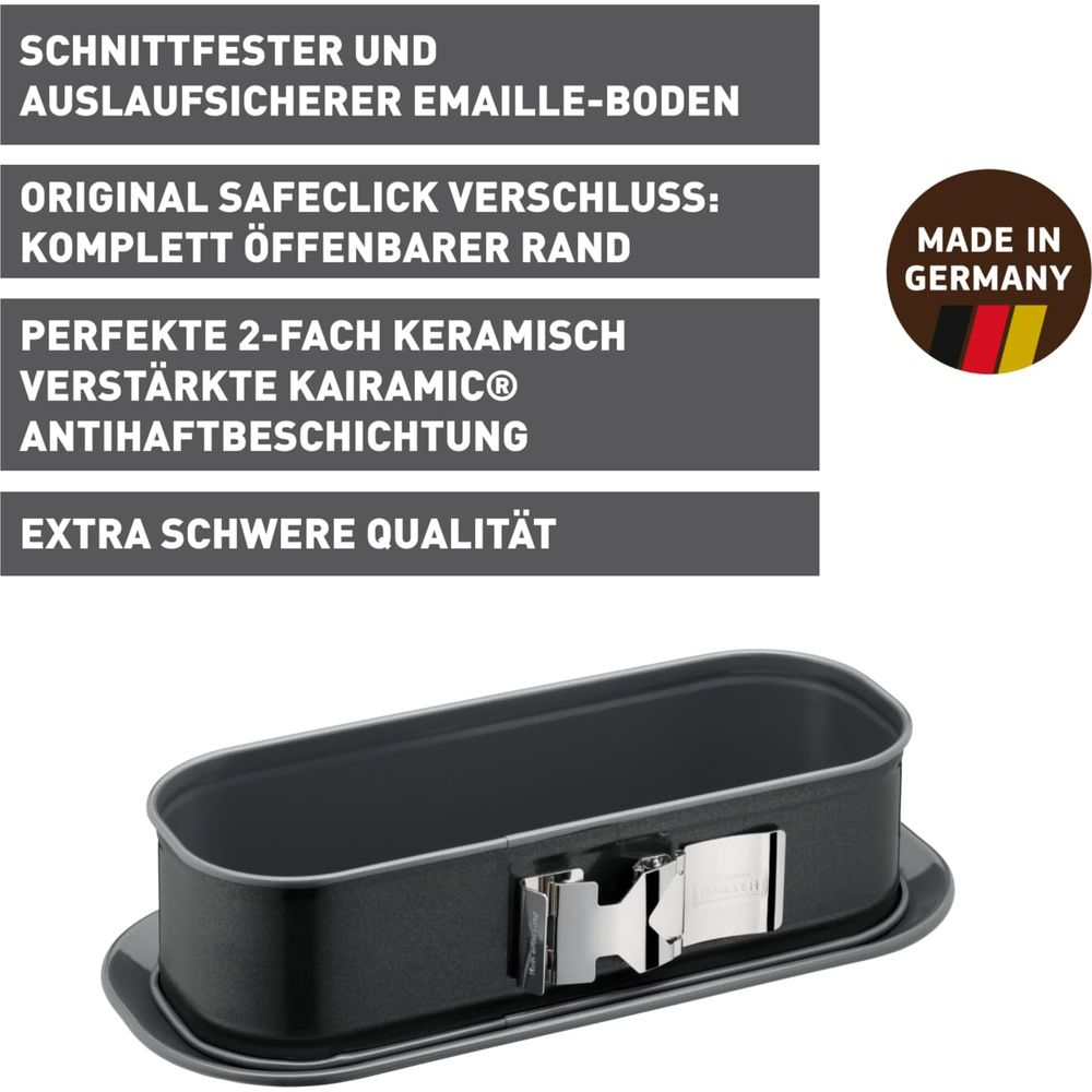 Owalna forma do pieczenia z zamknięciem na klik. Wyprodukowano w Niemczech.