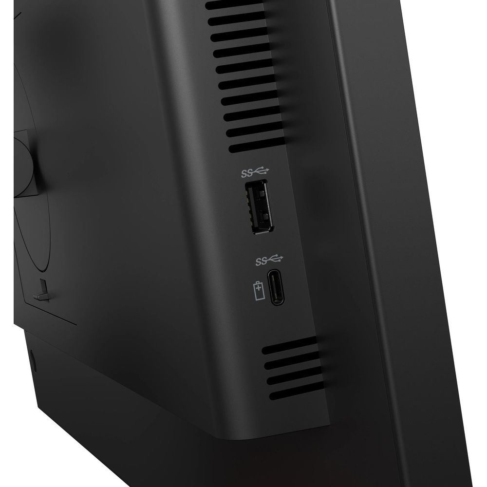 Schwarzes Gehäuse mit zwei USB-Anschlüssen und einem Akkusymbol.