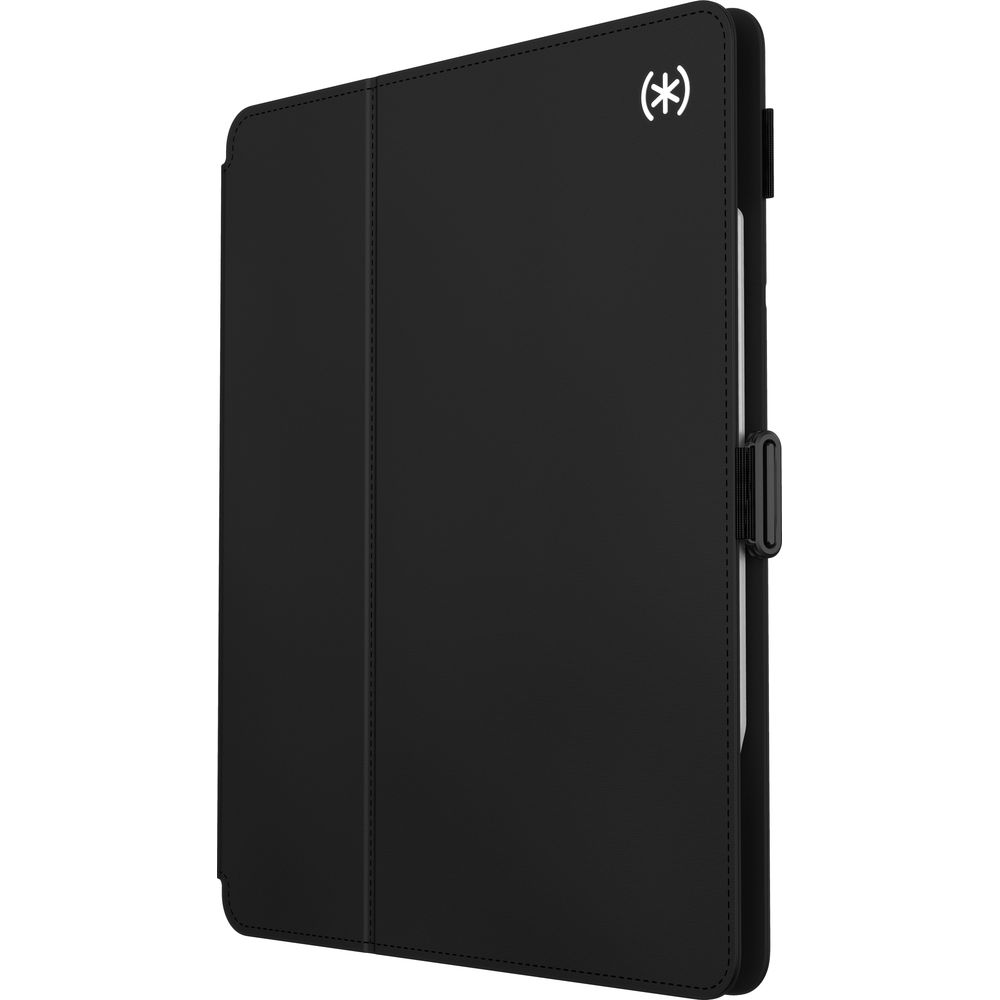 Schwarze Tablet-Hülle mit weißem Stern-Logo und Riegelverschluss.