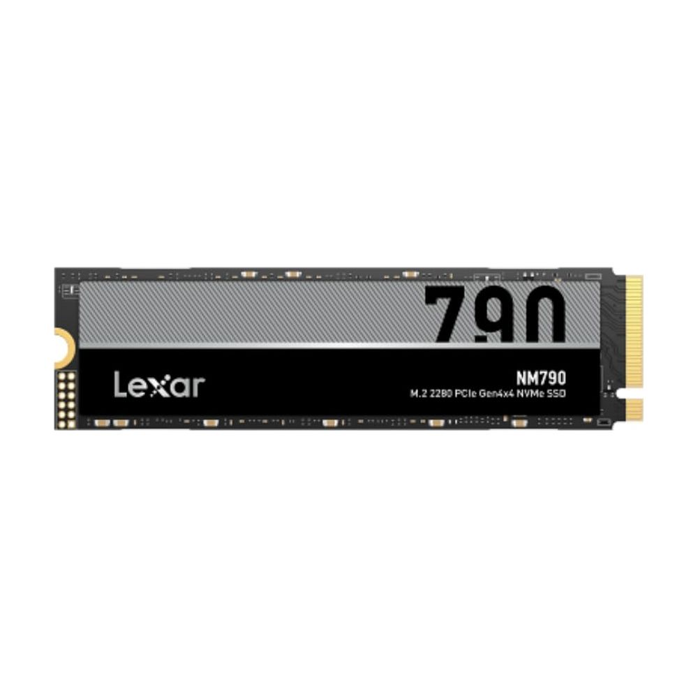 Dysk SSD M.2 Lexar NM790 z szaro-czarną powierzchnią, białym tekstem.