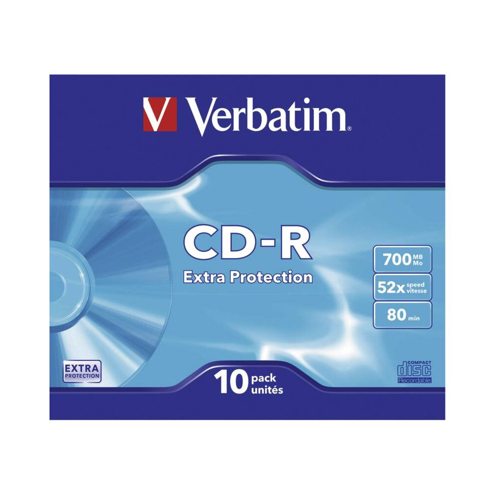 Verbatim CD-R 700MB, prędkość 52x, opakowanie 10 szt.