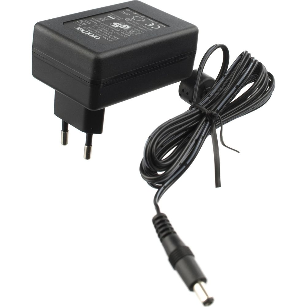 Czarny zasilacz Brother z dwoma bolcami i czarnym kablem.