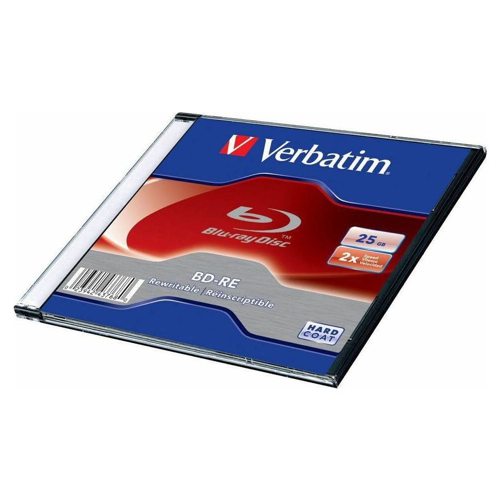 Pudełko Verbatim Blu-ray Disc BD-RE 25 GB 2x Prędkości.