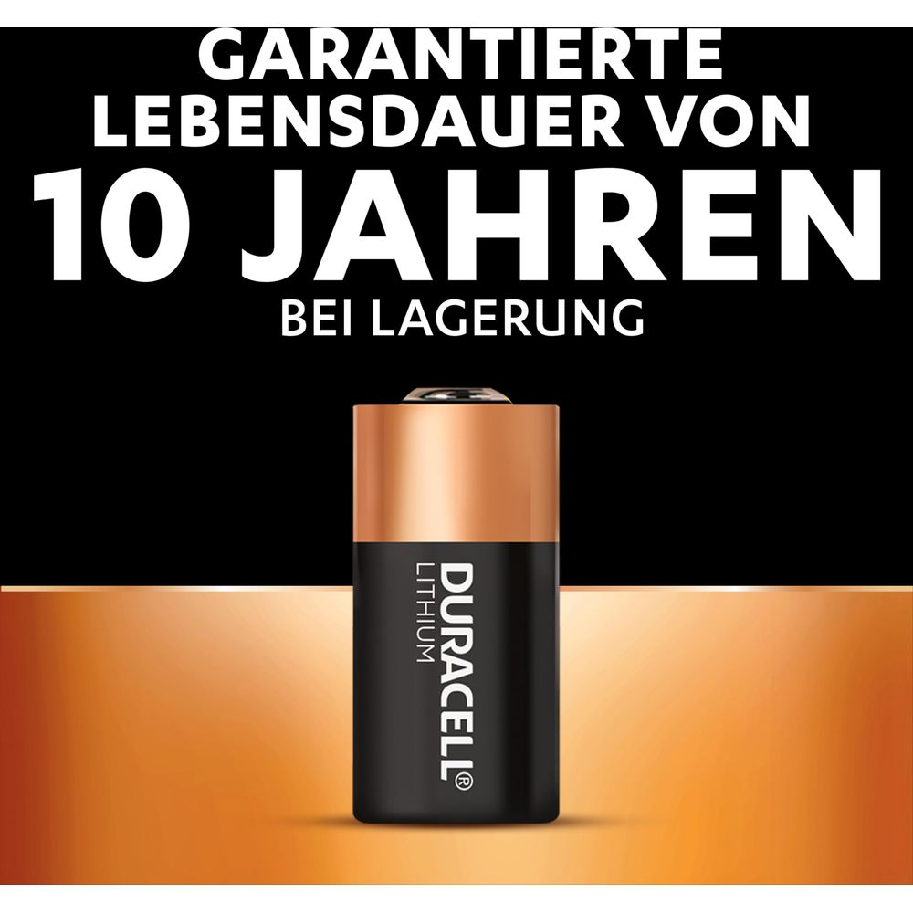 Pile Duracell Lithium avec 10 ans de garantie de durée de vie.