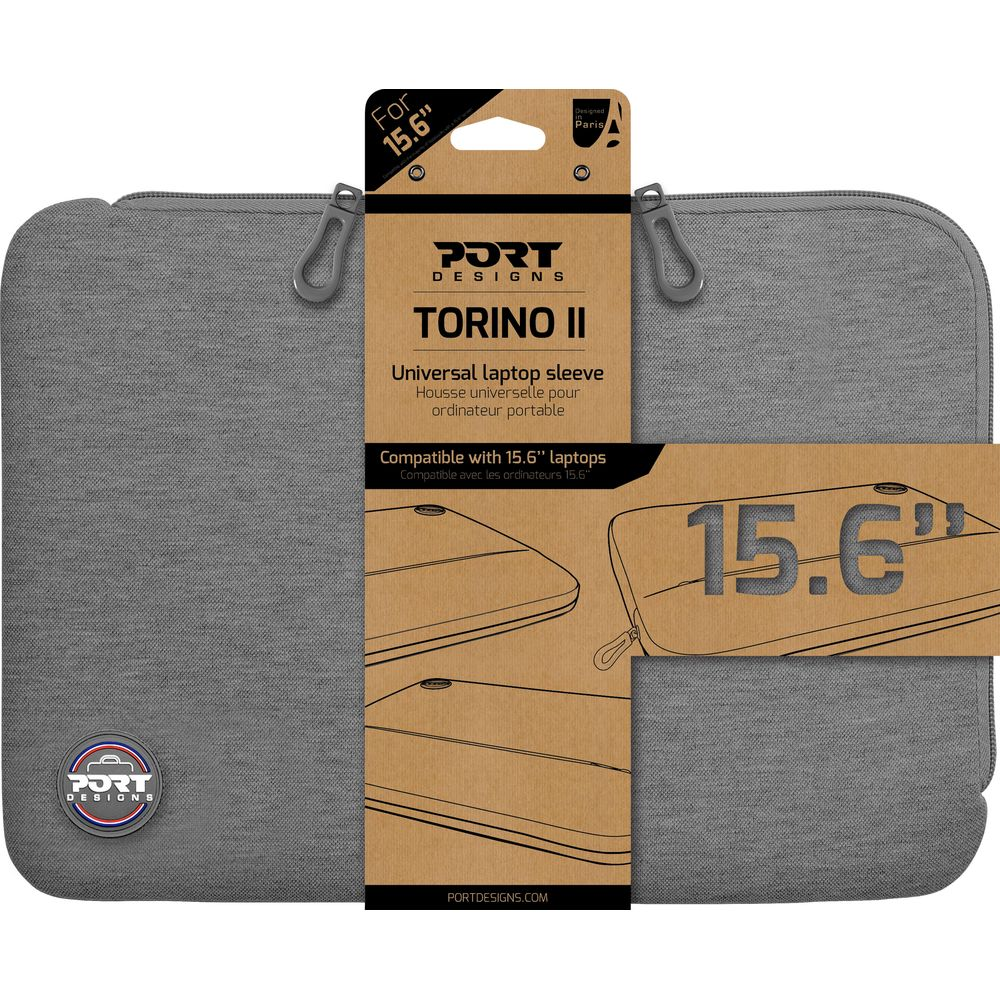 Custodia universale grigia Port Designs Torino II per laptop da 15,6 pollici.