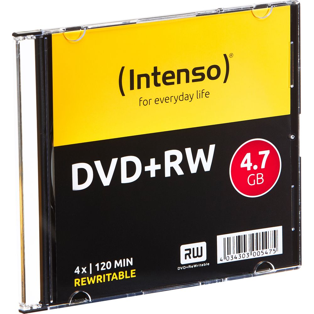 Etui Intenso DVD+RW, 4.7 GB, 4x, 120 min, wielokrotnego zapisu.