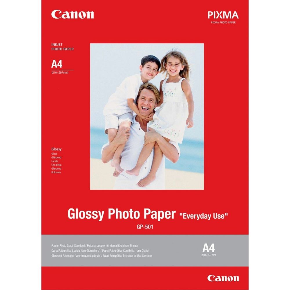 Canon Pixma glänzendes Fotopapier A4, Vater trägt Kinder auf Schultern am Strand.