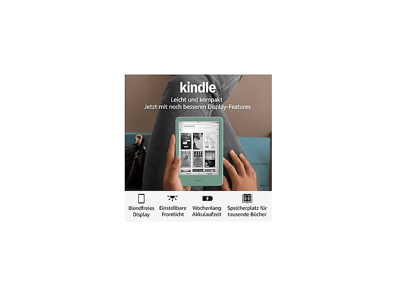 AMAZON KINDLE 16GB (2024 RELEASE) WITH ADS MATCHA GREEN 16 GB E