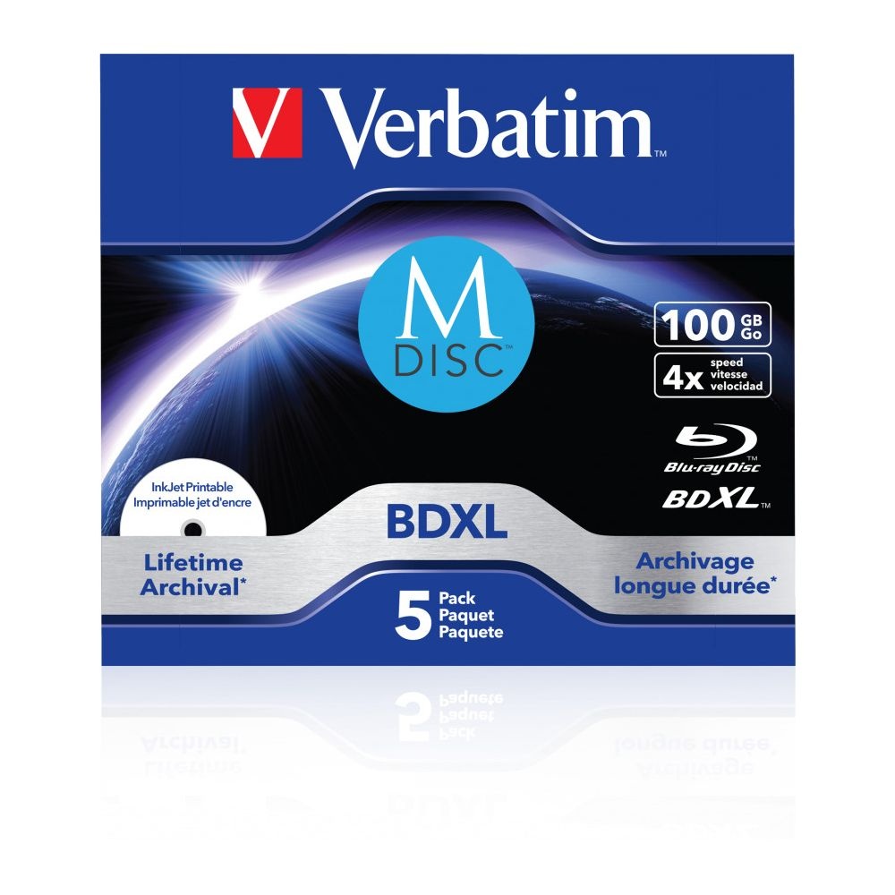 Płyta Verbatim BDXL 100GB, Opakowanie 5 szt., Blu-ray Disc, Prędkość 4x, Archiwum