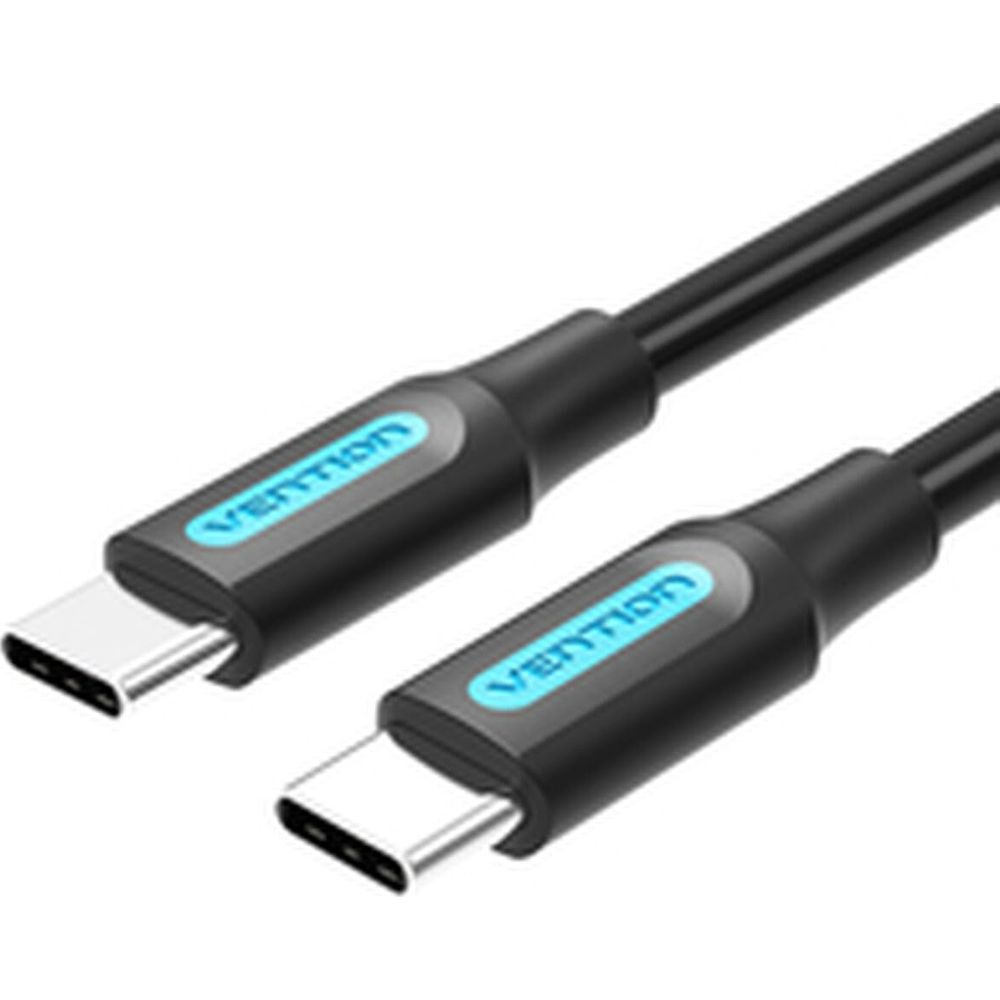 Deux câbles USB-C noirs avec connecteurs argentés et logo VENTION bleu.