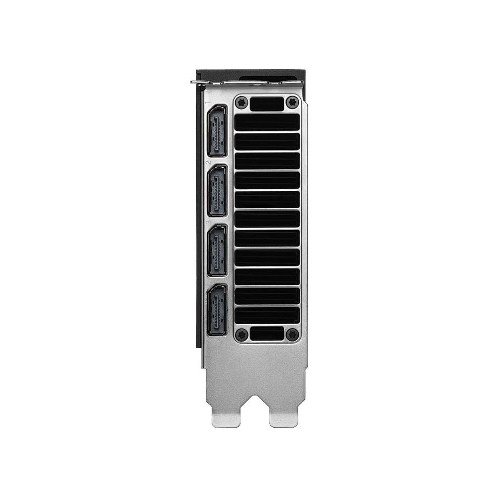 Grafikkarte mit drei DisplayPort-Anschlüssen und Lüftungsschlitzen.