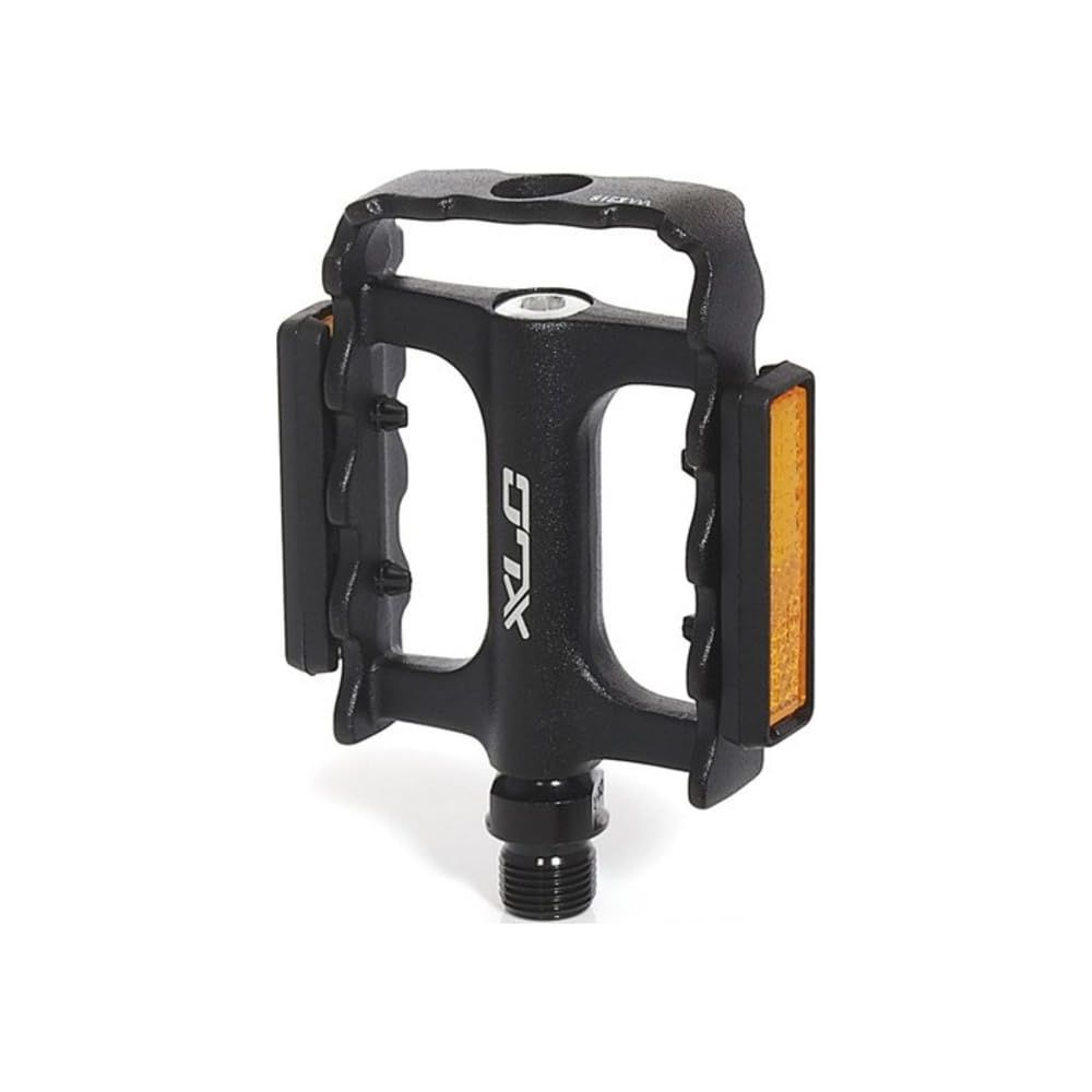 Czarny pedał rowerowy z odblaskami i logo XLC.