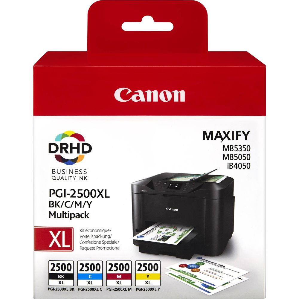 Canon MAXIFY Drucker-Tintenpatronen im Multipack: PGI-2500XL BK/C/M/Y