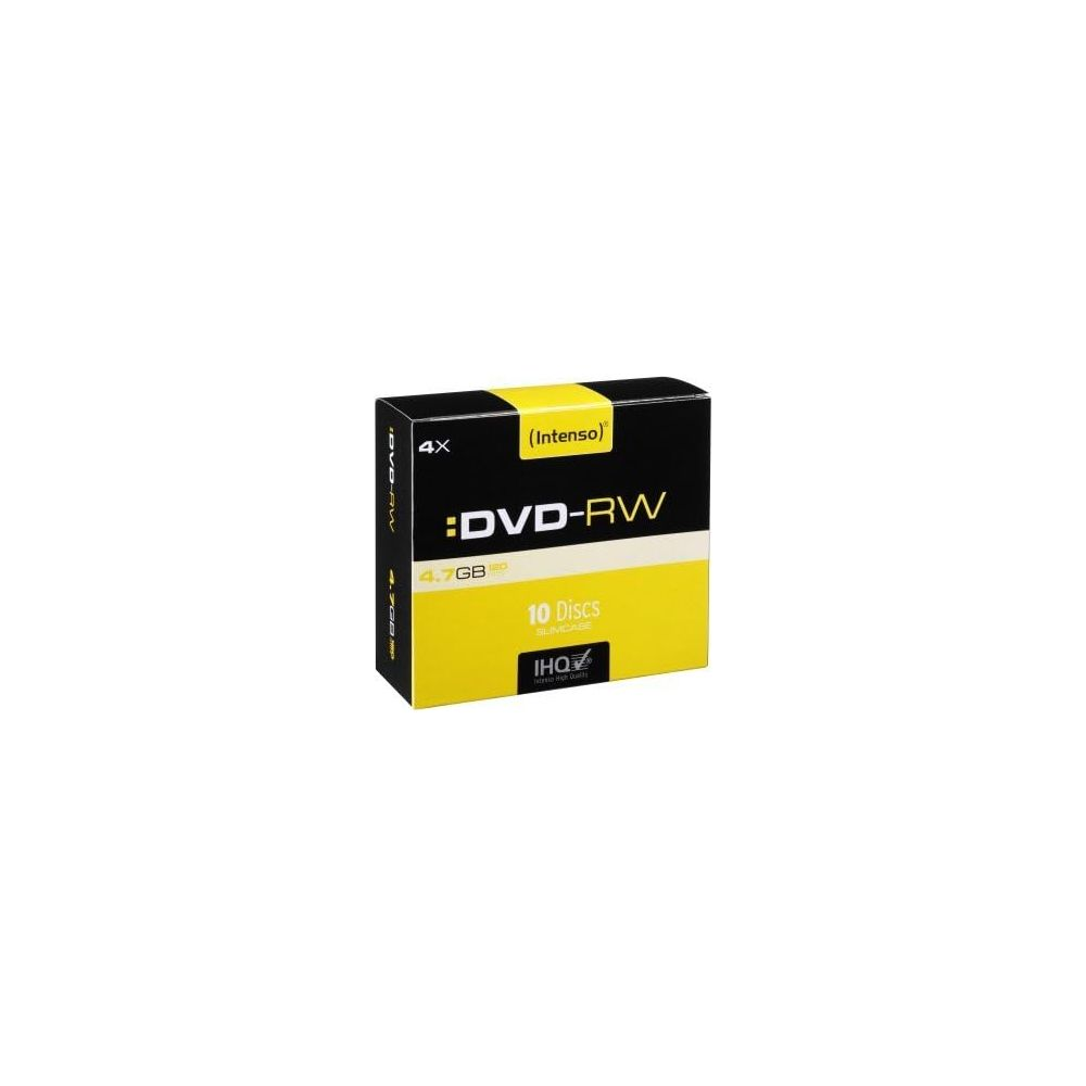 Caja de 10 discos Intenso DVD-RW, 4,7 GB, 4x velocidad.