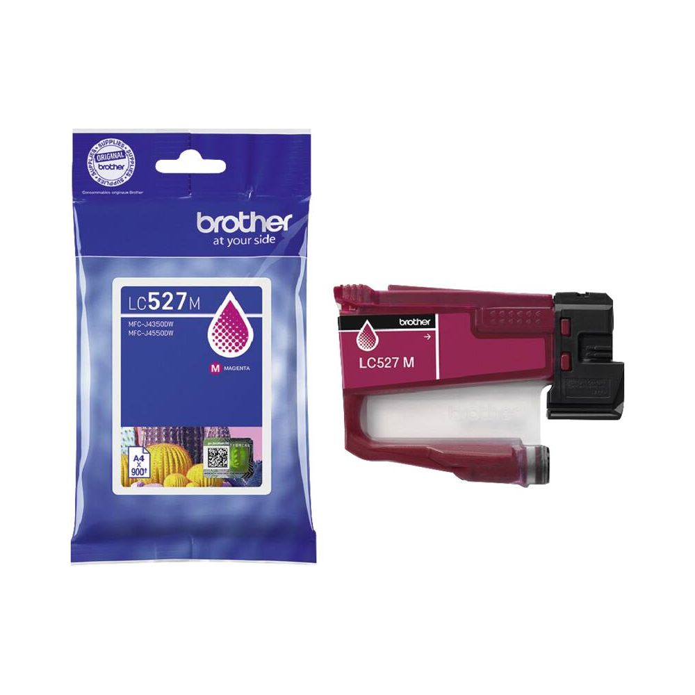 Tusz Brother LC527M magenta i opakowanie.