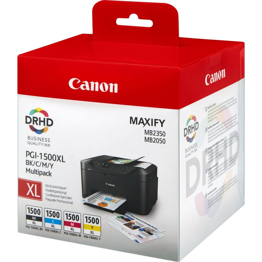 Canon MAXIFY PGI-1500XL inkt multipack (BK/C/M/Y) XL formaat.