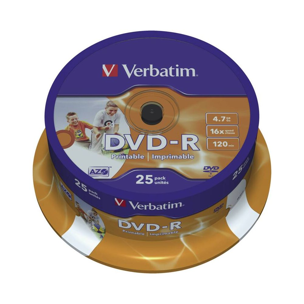 Verbatim DVD-R confezione 25, 4,7 GB, 16x velocità, 120 min.