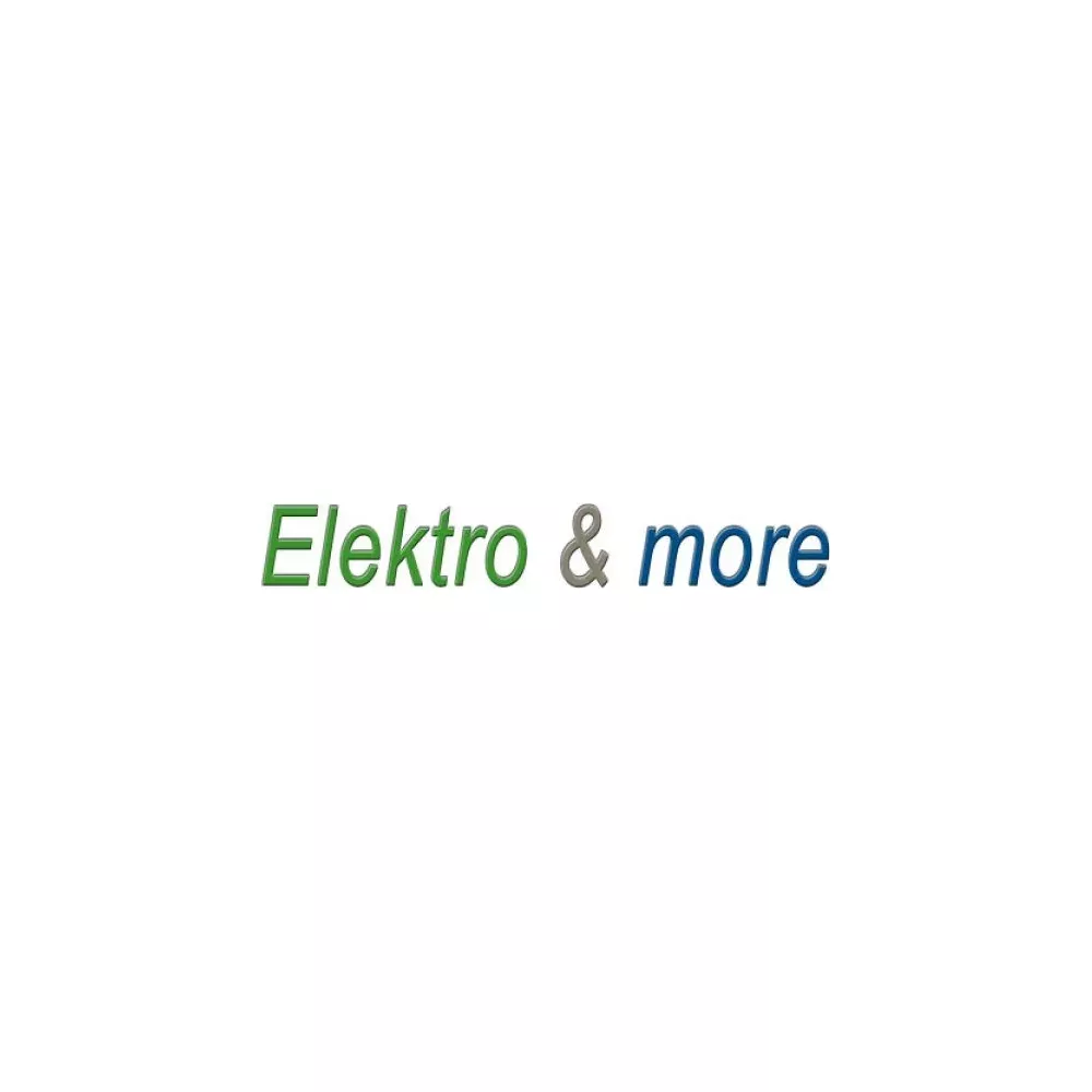 The text "Elektro & more" in green, gray, and blue on a white background.