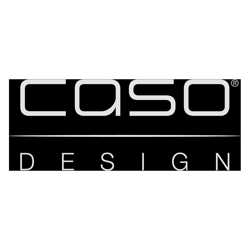 Logo con le parole "CASO DESIGN" in bianco su nero.