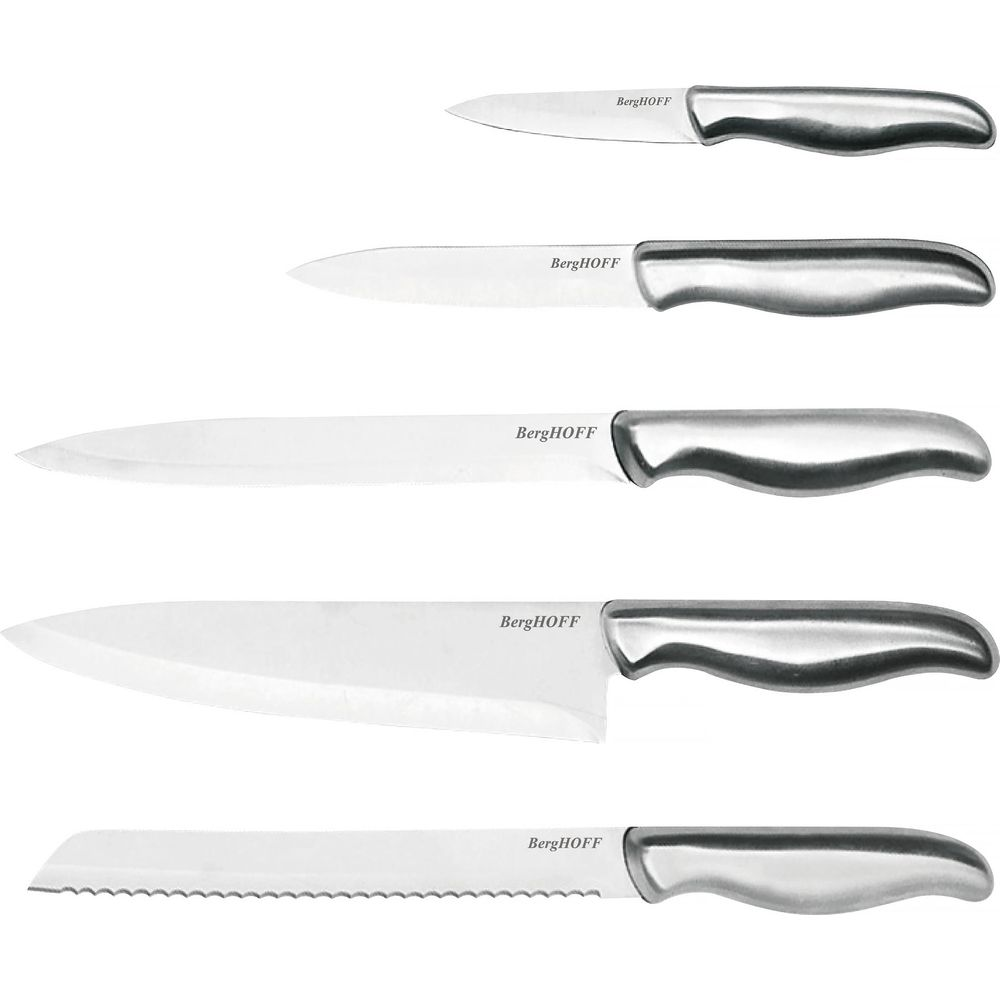 Five BergHOFF knives of various sizes and blade types.