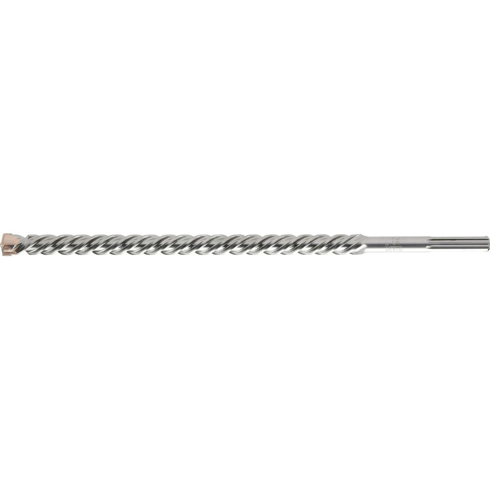 Une mèche de perceuse longue et étroite avec des cannelures en spirale et une pointe en carbure.