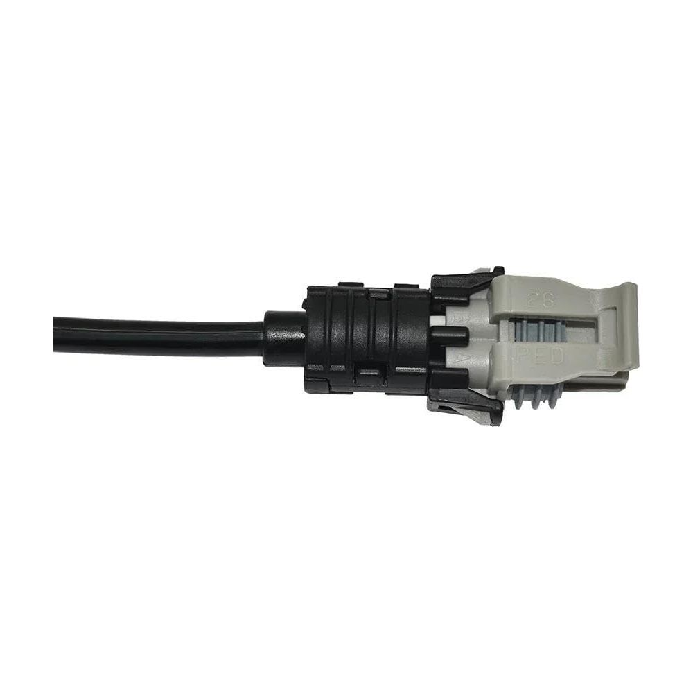 Ein grauer elektrischer Stecker mit schwarzen und grauen Teilen, mit der Aufschrift 26.