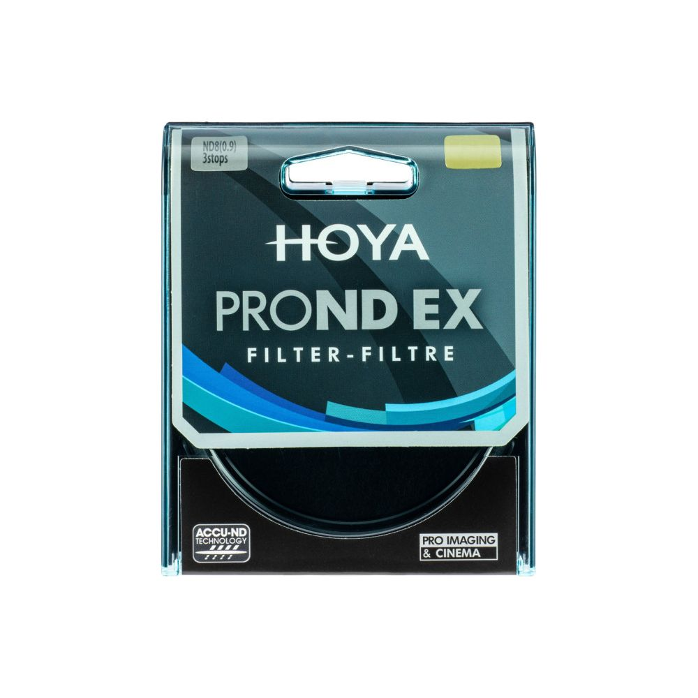 Verpackung für ein HOYA PROND EX ND8(0.9) Filter mit 3 Stopps.