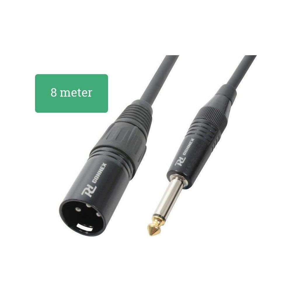 Un cable de audio de 8 metros con conectores XLR y jack de Connex.