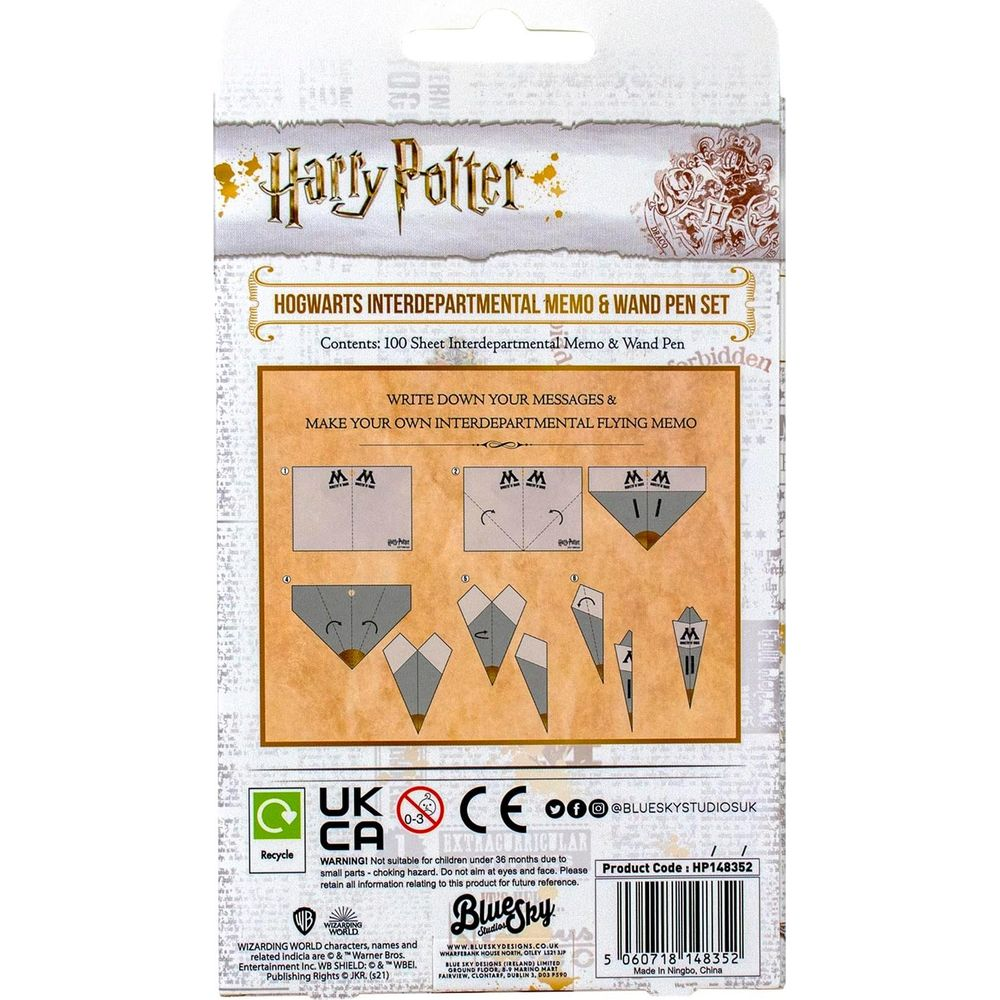 Harry Potter Poudlard Mémo & Stylo Instructions: plier et faire des avions en papier.
