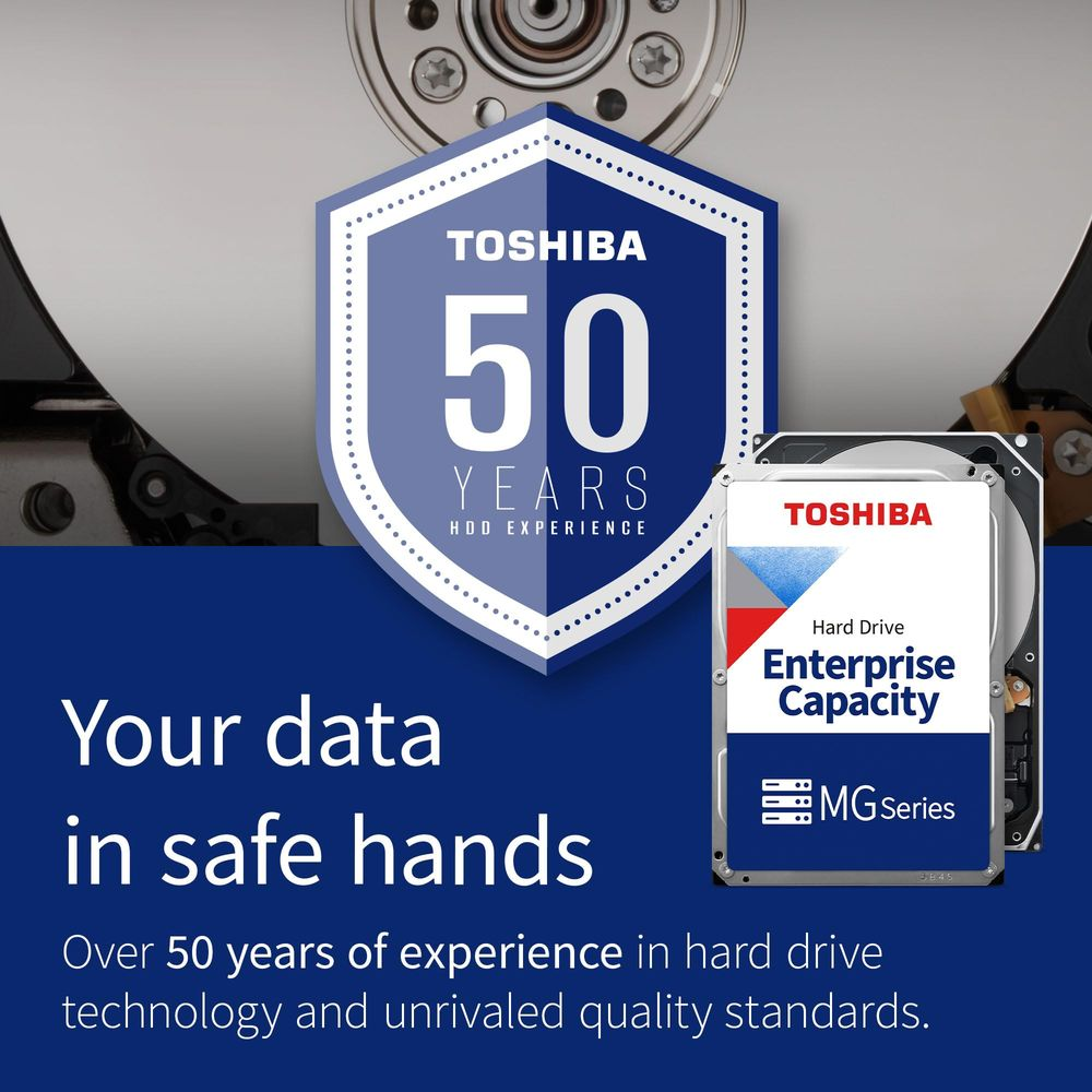 Toshiba 50 ans d'expérience HDD avec un disque dur Enterprise Capacity.