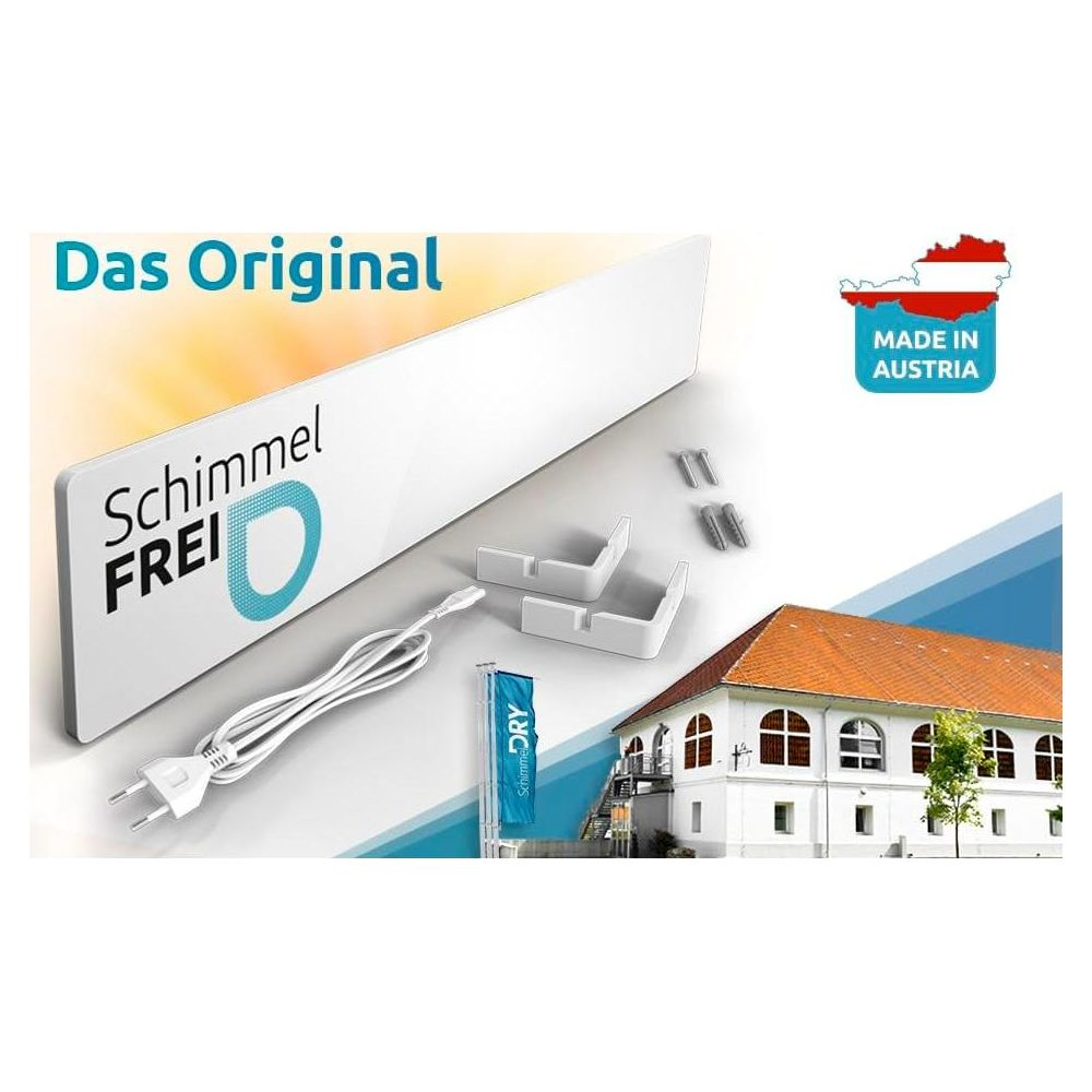 Das Original Schimmel Frei Gerät mit Zubehör und österreichischer Flagge.