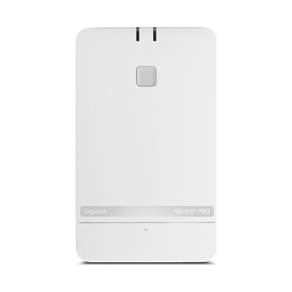 Un telefono Gigaset N610 IP PRO bianco su sfondo bianco.