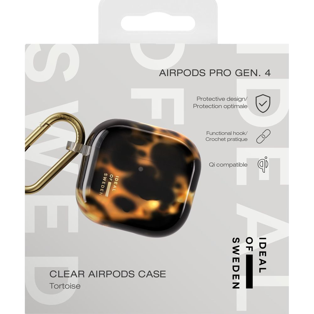 Airpods Pro Gen. 4 Hülle in Tortoiseshell-Optik mit Karabiner.
