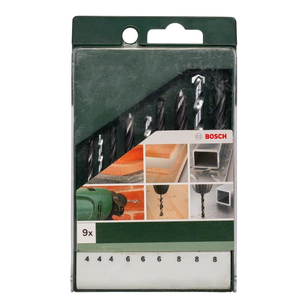 Pack de 9 forets pour métal Bosch, tailles 4-8 mm.