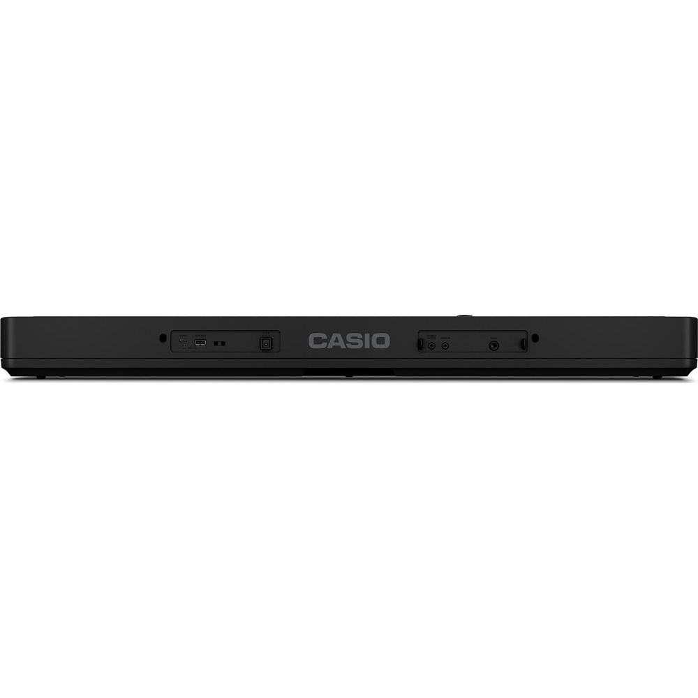 Le clavier Casio noir a des ports et le logo.