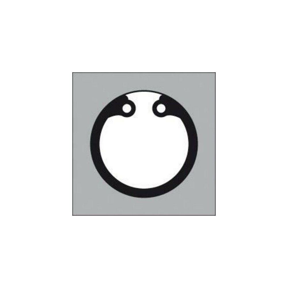 Czarny pierścień segera z dwoma otworami na szarym tle.