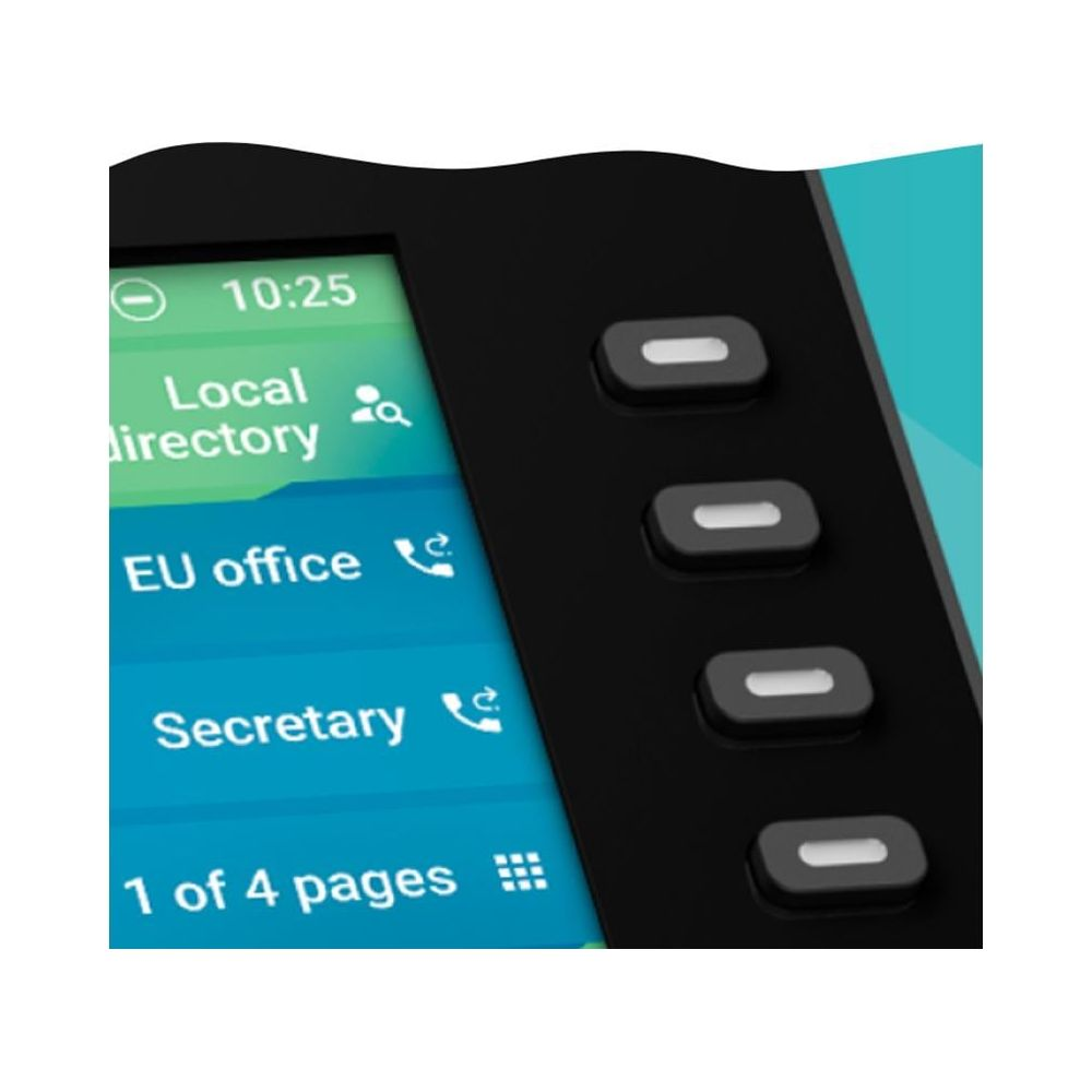 Ekran telefonu z opcjami katalogu i czterema przyciskami.