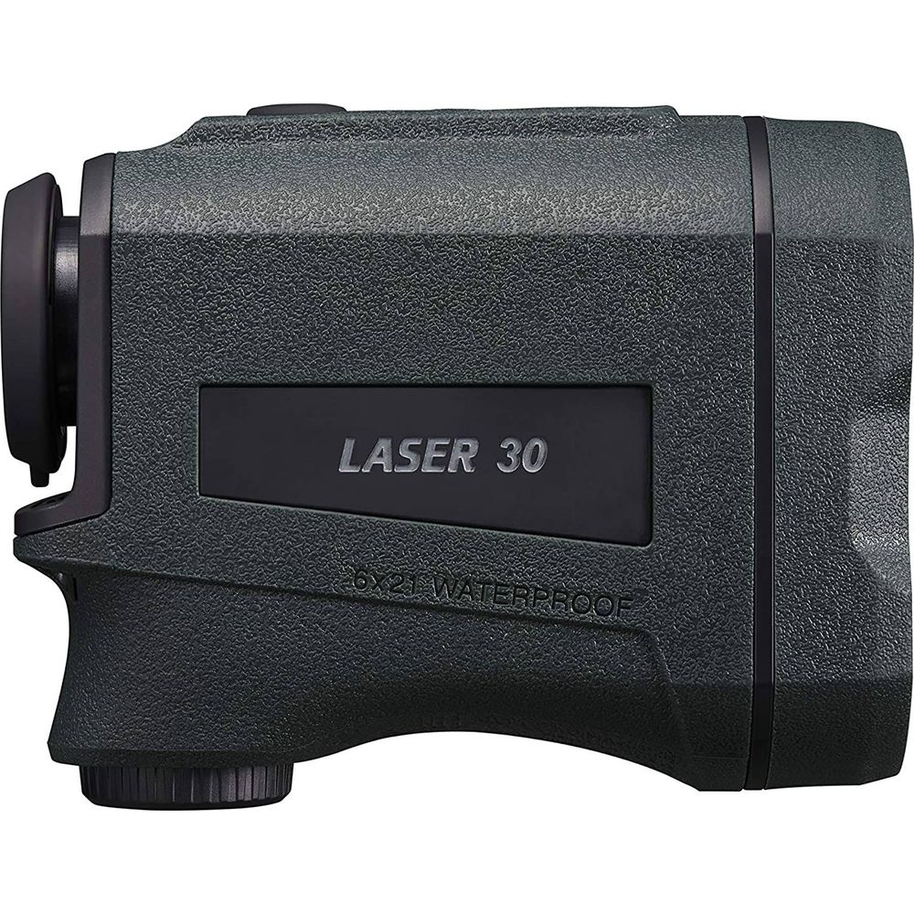 Telemetro laser grigio scuro con scritta 6x21 Waterproof.