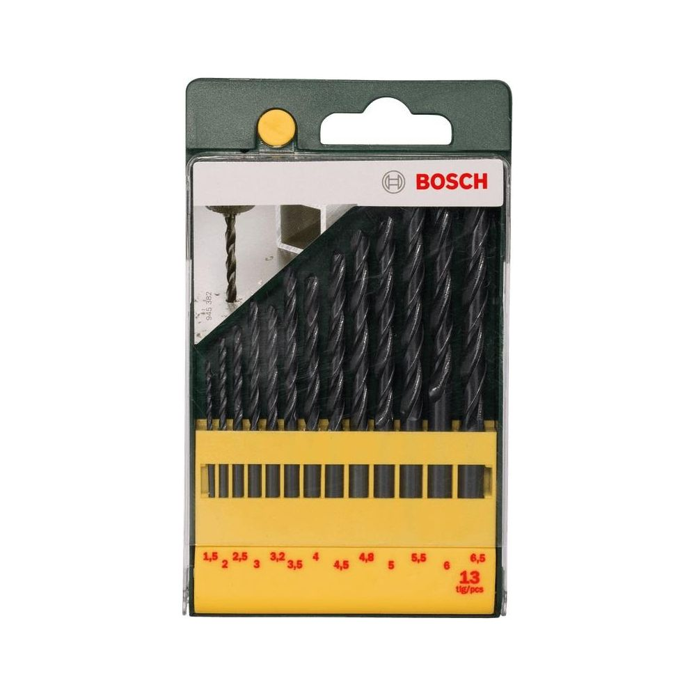 Verpackung mit 13 Bosch Metallbohrern in verschiedenen Größen.