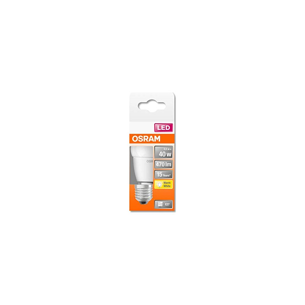 Lampadina LED Osram, 5.5W, equivalente 40W, 470lm, attacco E27, Bianco Caldo.