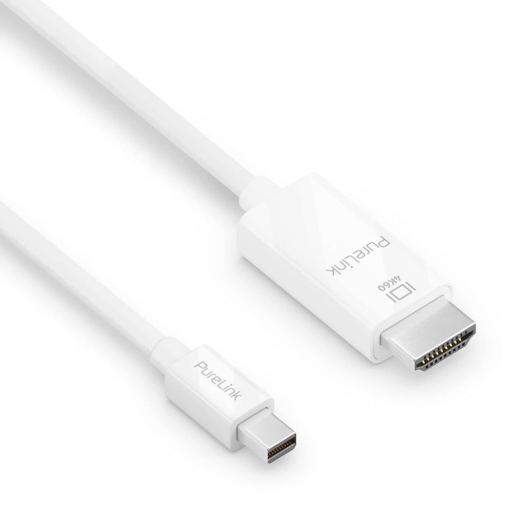 Un cavo da USB-C a HDMI bianco con logo PureLink e indicazione 4K60.