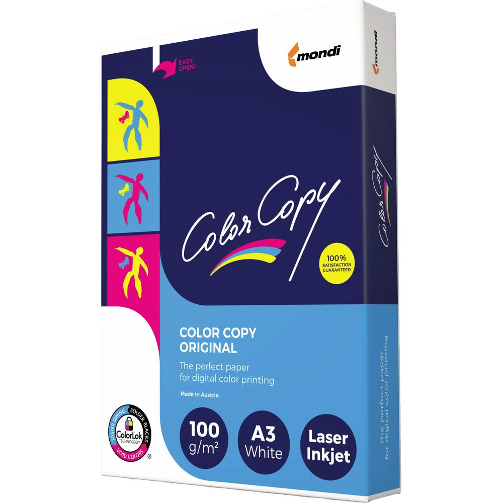 Verpackung Color Copy Papier mit Mondi Logo, A3, 100 g/m², für Laser/Inkjet.