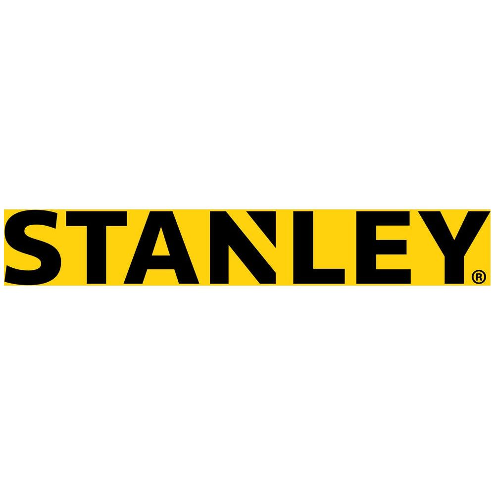 Texto negro STANLEY sobre fondo amarillo.
