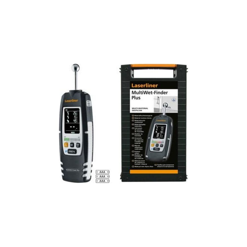 Laserliner MultiWet-Finder Plus con misuratore e confezione.