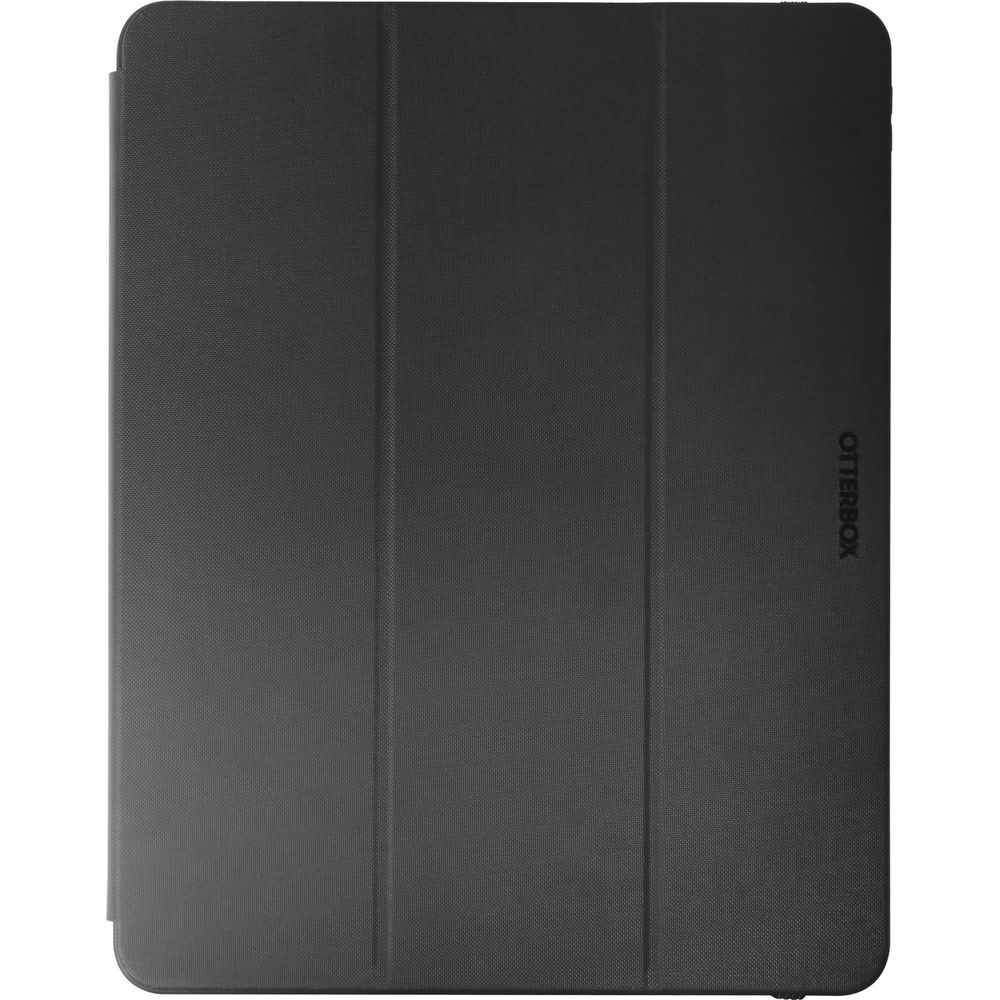Ein schwarzer Otterbox Tablet-Schutz mit drei Falten.