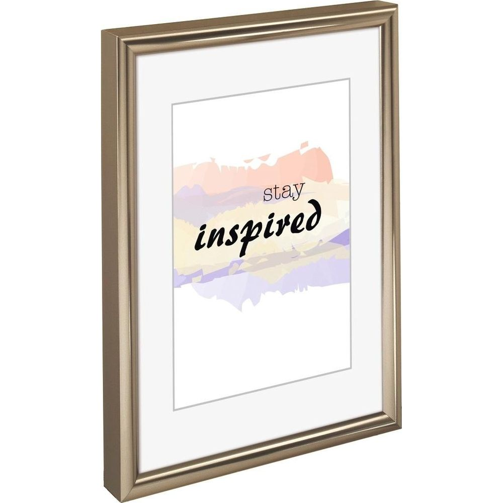 Gerahmtes Poster mit pastellfarbenen Aquarellspritzern und Text.