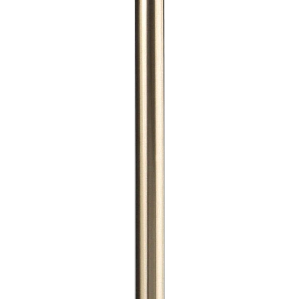 Ein goldener Metallstab auf weißem Hintergrund.