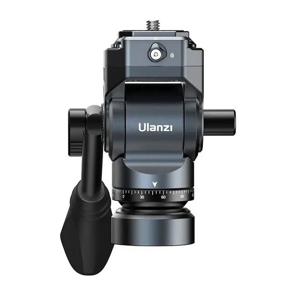Szary uchwyt statywu z głowicą kulową Ulanzi ze skalą.