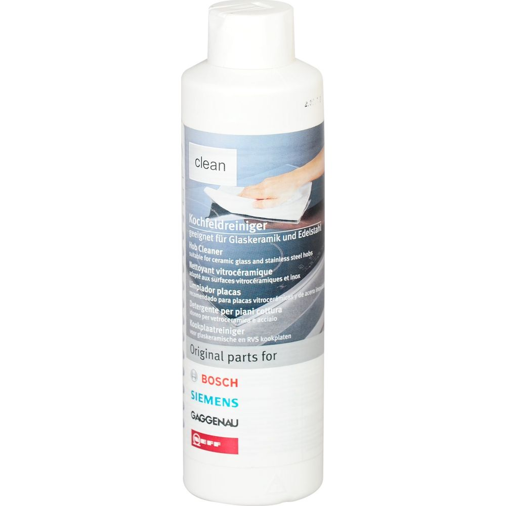 Flacone di detergente per piani cottura in vetroceramica.